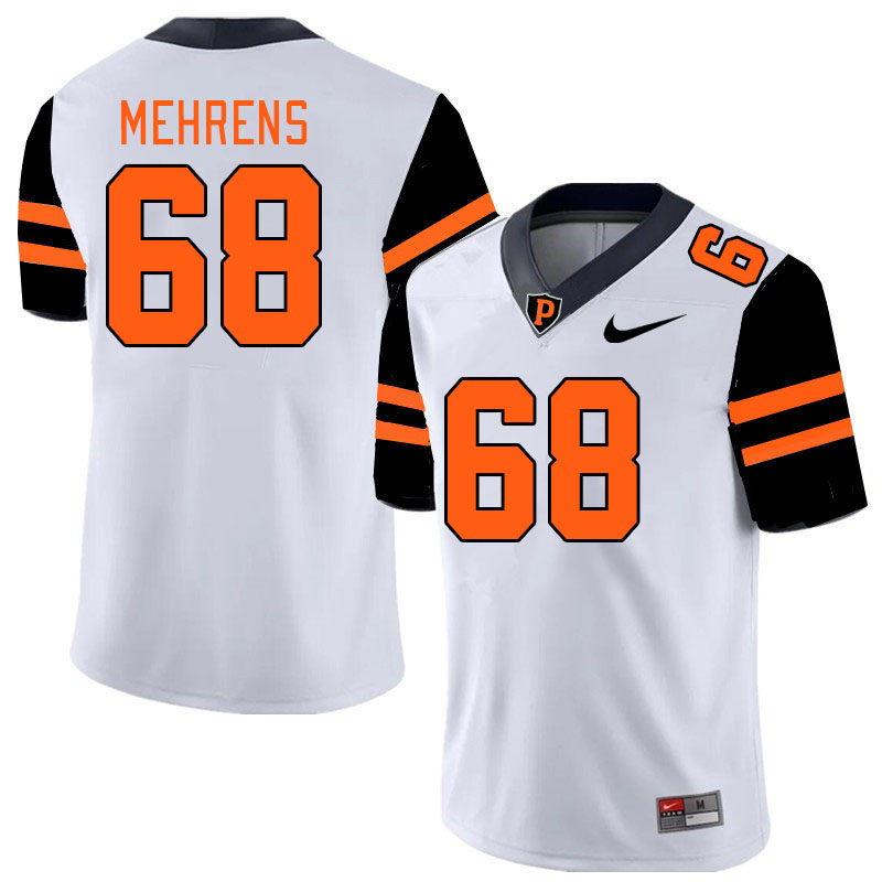 Men-Youth #68 Tanner Mehrens Princeton Tigers 2023 College Football Jerseys Stitched-White